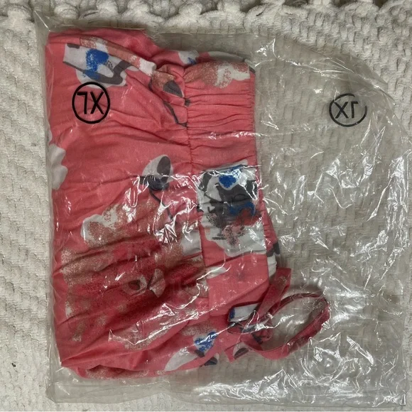 Tickled Teal High Low Floral Skirt - Pink and Blue - Picture 3 of 3